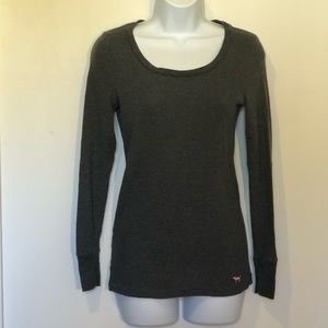 VS Pink Long Sleeve Henley style shirt. Size S